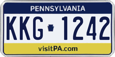 PA license plate KKG1242