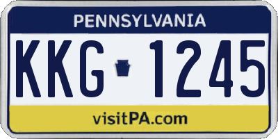 PA license plate KKG1245