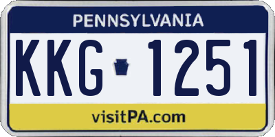 PA license plate KKG1251