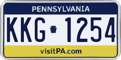 PA license plate KKG1254