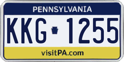 PA license plate KKG1255