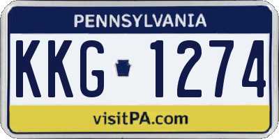 PA license plate KKG1274