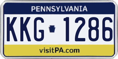 PA license plate KKG1286