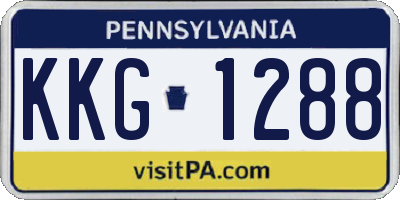 PA license plate KKG1288