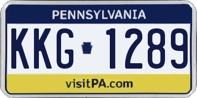 PA license plate KKG1289