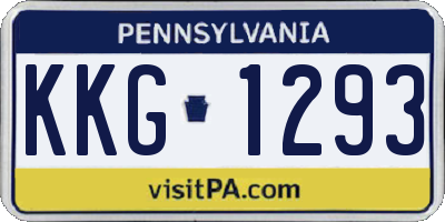 PA license plate KKG1293