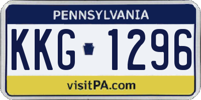 PA license plate KKG1296
