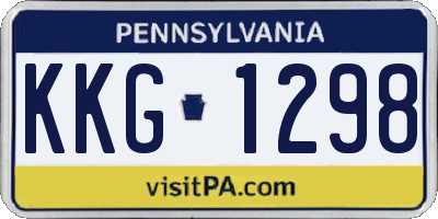 PA license plate KKG1298