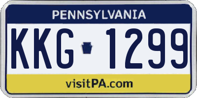 PA license plate KKG1299