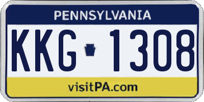 PA license plate KKG1308