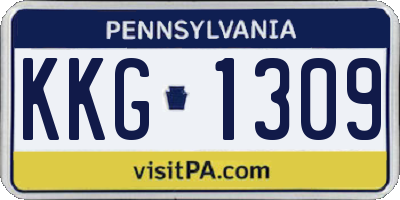 PA license plate KKG1309