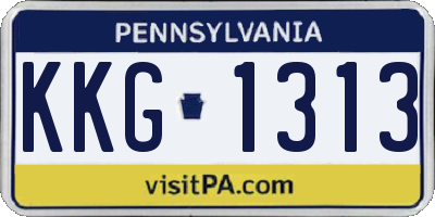 PA license plate KKG1313