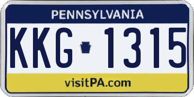 PA license plate KKG1315