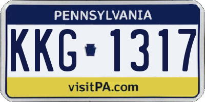 PA license plate KKG1317