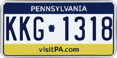 PA license plate KKG1318