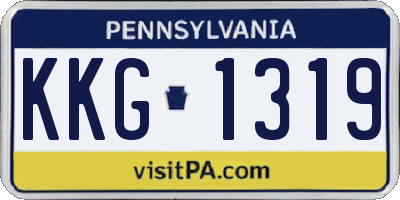 PA license plate KKG1319