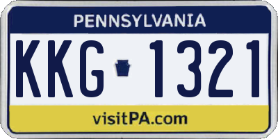 PA license plate KKG1321