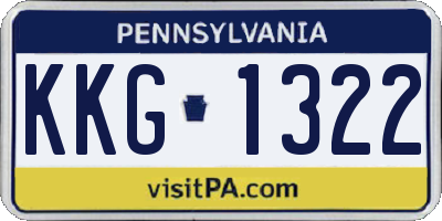 PA license plate KKG1322