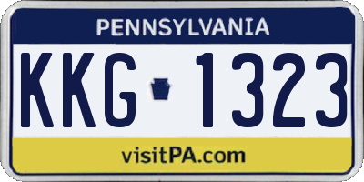 PA license plate KKG1323