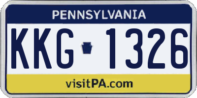 PA license plate KKG1326