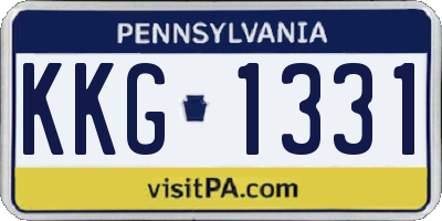 PA license plate KKG1331