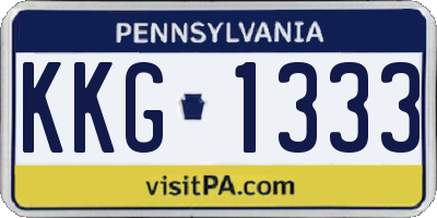 PA license plate KKG1333