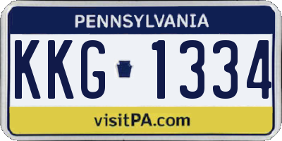 PA license plate KKG1334