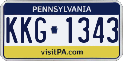 PA license plate KKG1343