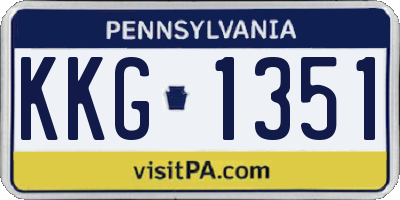 PA license plate KKG1351