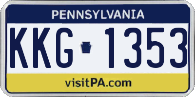 PA license plate KKG1353
