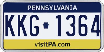 PA license plate KKG1364