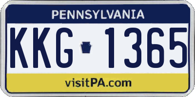 PA license plate KKG1365