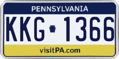 PA license plate KKG1366