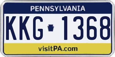 PA license plate KKG1368