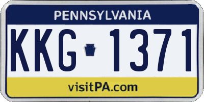 PA license plate KKG1371