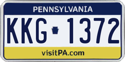 PA license plate KKG1372
