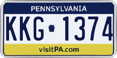 PA license plate KKG1374