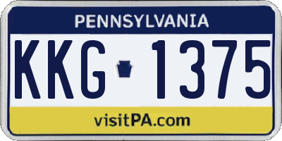 PA license plate KKG1375