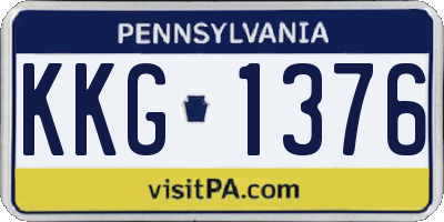 PA license plate KKG1376