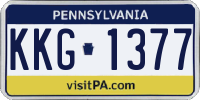 PA license plate KKG1377