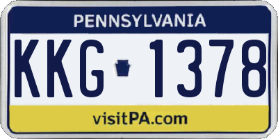 PA license plate KKG1378