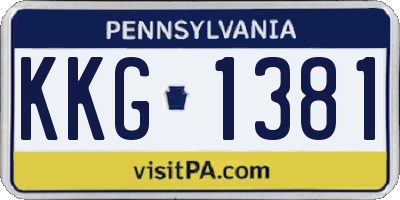PA license plate KKG1381