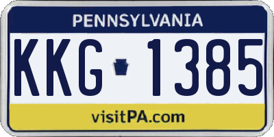 PA license plate KKG1385