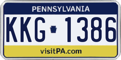 PA license plate KKG1386