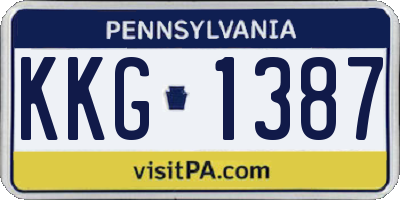 PA license plate KKG1387