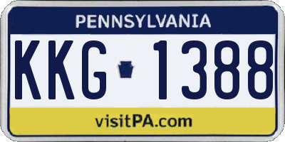 PA license plate KKG1388