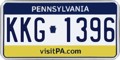 PA license plate KKG1396