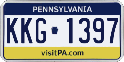 PA license plate KKG1397
