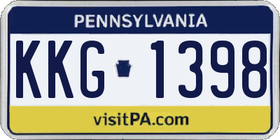 PA license plate KKG1398