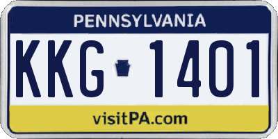 PA license plate KKG1401